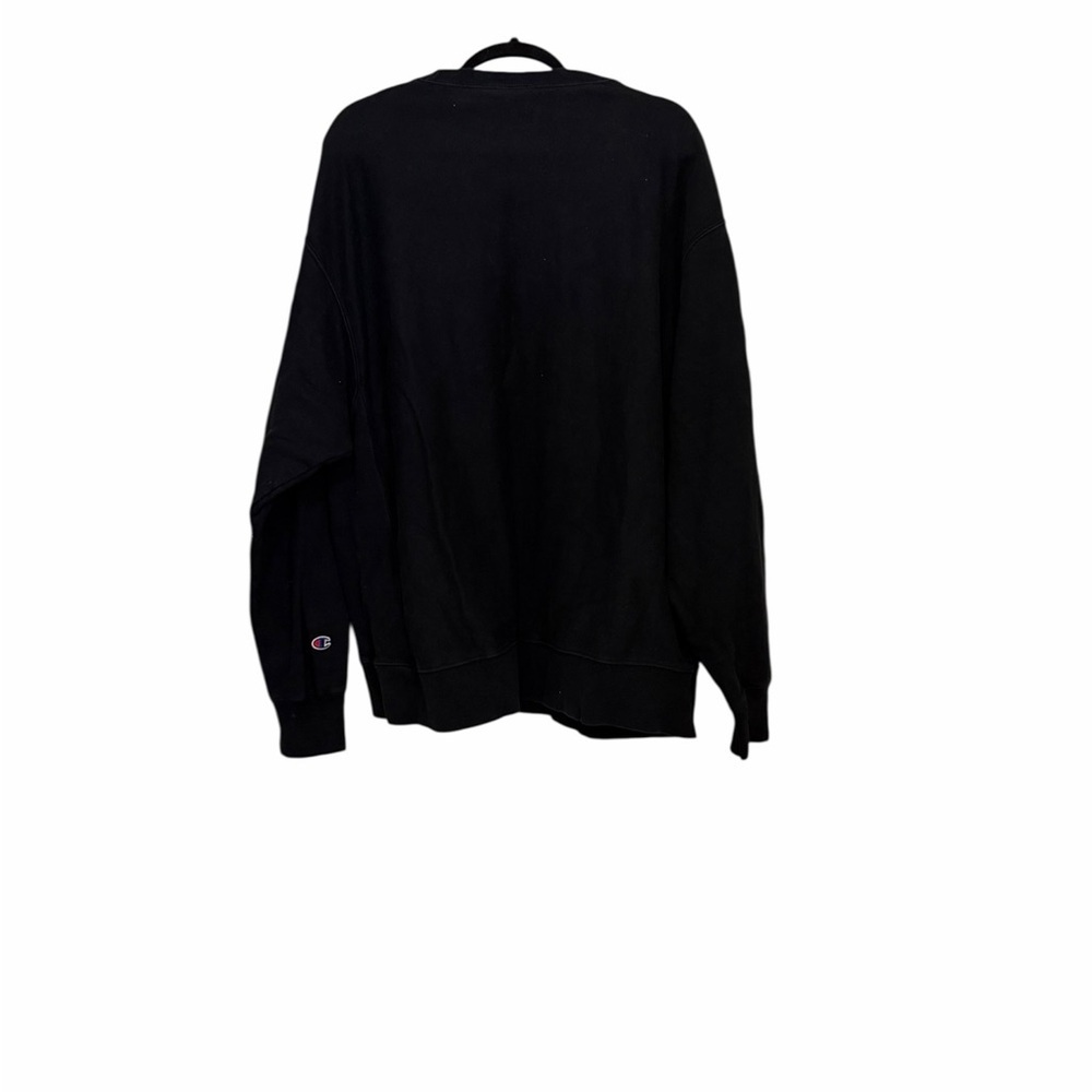 Champion Black Crewneck Sweatshirt with Blue & Red Logo Script - Picture 4 of 7